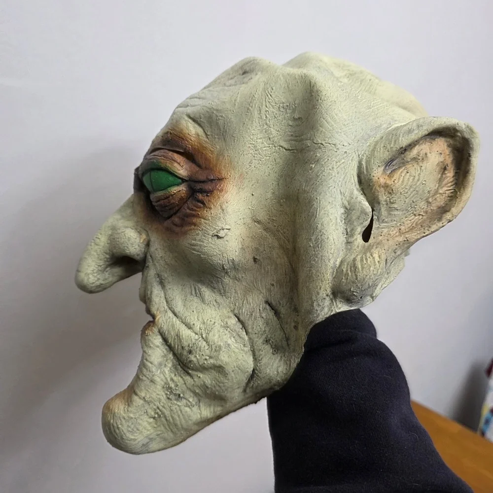 Vintage‎ 90s Creepy Old Man Halloween Mask Scary Goblin Witch Horror Prop Latex